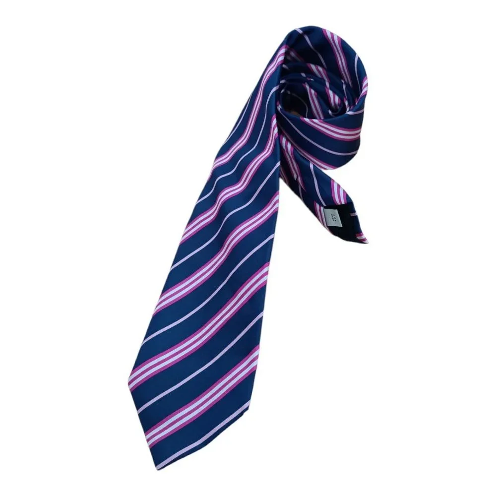 BURBERRY Blue Striped Silk Tie ITALY 60